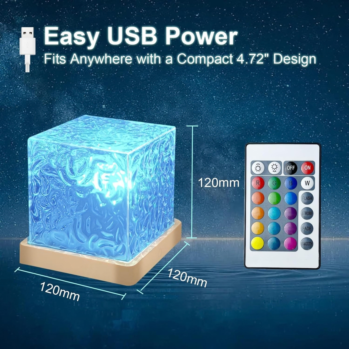 Lámpara Proyector de Ondas - 16 Colores con Mando